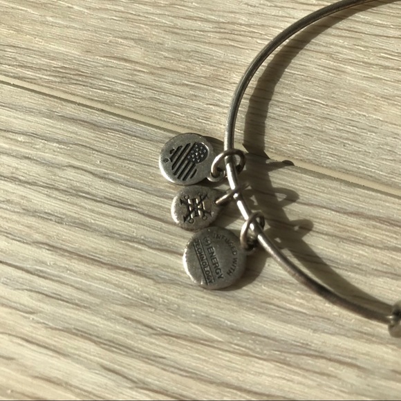 Alex and Ani Silver Godspeed Charm Bangle Bracelet - Picture 6 of 6